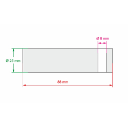 3051403LG Svornjak s podmazivanjem 25x88 za utovarne platforme Dhollandia